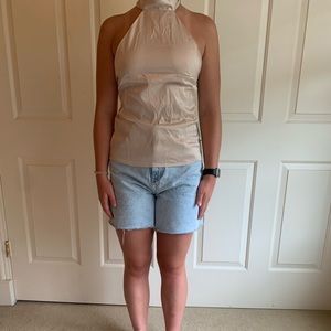 Champagne colored halter top